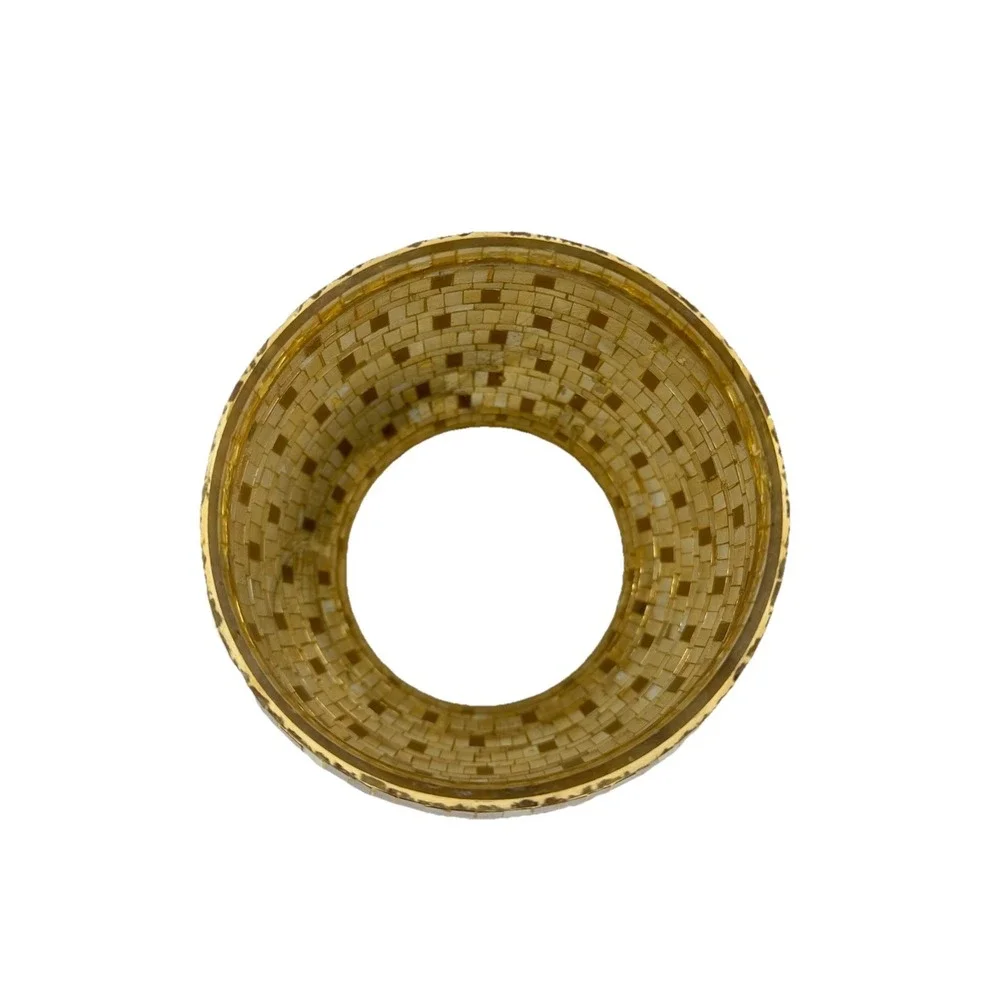 Gold Mosaic Glass Hurricane 10.25
